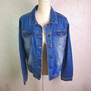 baccini white denim jacket